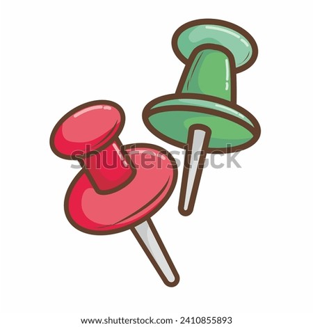 Push pin illustration vector. hand draw style