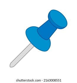 Empuje el pasador aislado sobre fondo blanco. Ilustración del vector