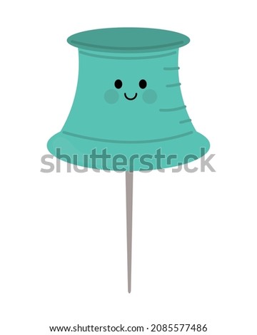 push pin kawaii cartoon icon