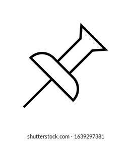 push pin line art vector icon - ui icon vector