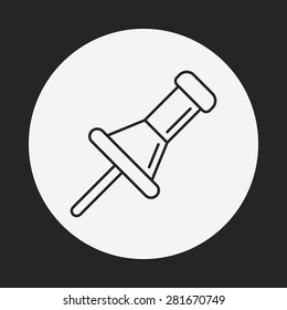 push pin line icon
