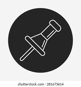 push pin line icon