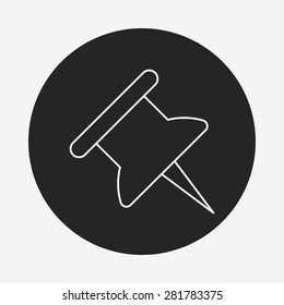 push pin line icon