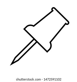 Push pin line icon, logo isolated on white background