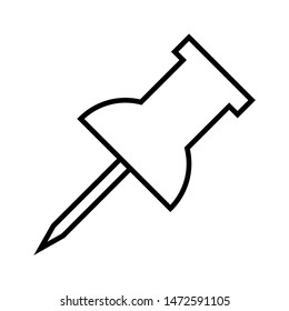 Push pin line icon, logo isolated on white background