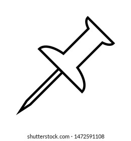 Push pin line icon, logo isolated on white background