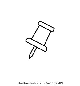 Push pin line icon, office and school sign, vector graphics, a linear pattern on a white background, eps 10.