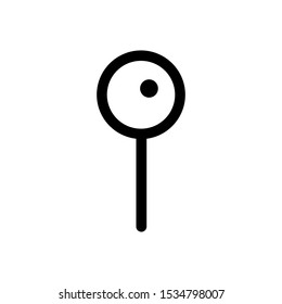 Push pin line icon, outline vector sign, linear style pictogram isolated on white. Pushpin symbol, logo illustration. Editable stroke