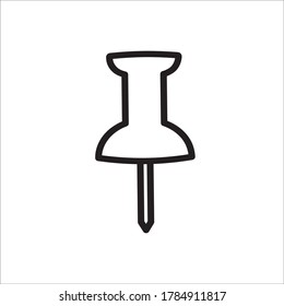 Push pin line icon vector design template