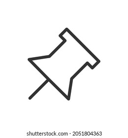 Push pin line icon. Web symbol for web and apps. Sign design in outline style. Push pin stroke object.