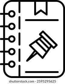 Push Pin Line Vector Icon Design
