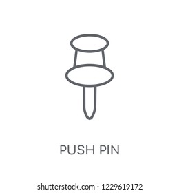 Push pin linear icon. Modern outline Push pin logo concept on white background from Maps and Locations collection. Suitable for use on web apps, mobile apps and print media.