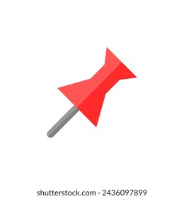 Push Pin Marking Point Icon Flat Design Style. Simple Web and Mobile Vector. Perfect Interface Illustration Symbol.