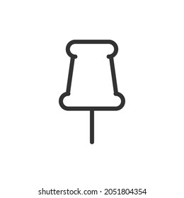 Push pin minimal line icon. Web stroke symbol design. Push pin sign isolated on a white background. Premium line icon.