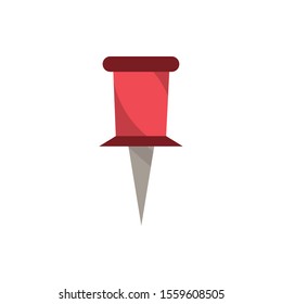 push pin office work business equipment icon vector illustration