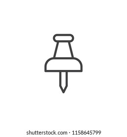 Push pin outline icon. linear style sign for mobile concept and web design. thumbtack simple line vector icon. Symbol, logo illustration. Pixel perfect vector graphics