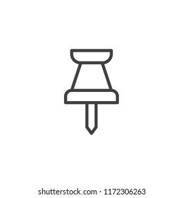 Push pin outline icon. linear style sign for mobile concept and web design. Thumbtack simple line vector icon. Symbol, logo illustration. Pixel perfect vector graphics