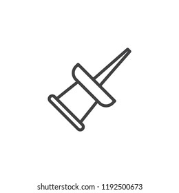 Push pin outline icon. linear style sign for mobile concept and web design. Thumbtack simple line vector icon. Symbol, logo illustration. Pixel perfect vector graphics