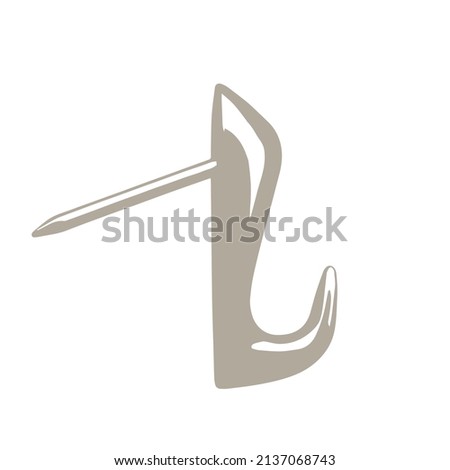 Push Pin Picture Hook stock illustration.