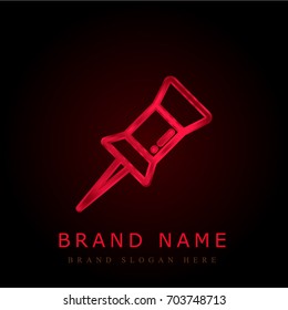 Push pin red chromium metallic logo