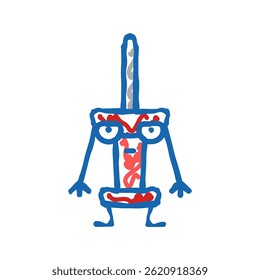 push pin school character doodle icon sketch vector. push pin school character sign. isolated symbol illustration