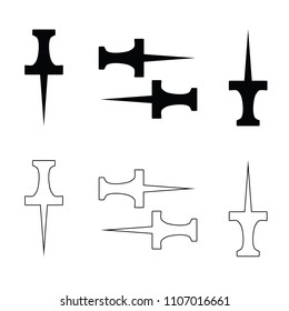 push pin set art illustration