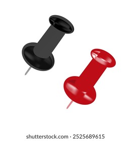 Push pin set vector illustration for office, school, and creative design projects – customizable and versatile