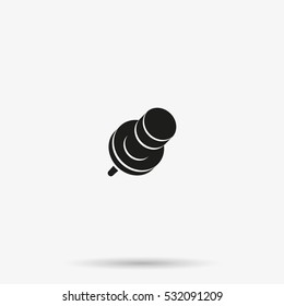 Push pin simple flat icon. Thumbtack illustration.