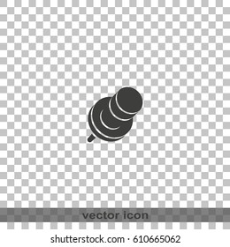 Push pin simple flat icon. Thumbtack illustration.
