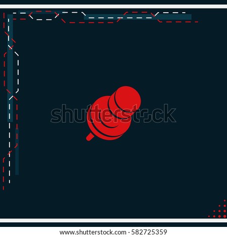 Push pin simple flat icon. Thumbtack illustration.