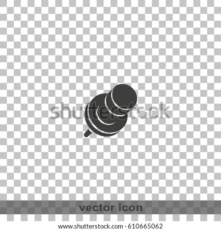 Push pin simple flat icon. Thumbtack illustration.