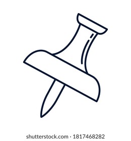 fuente de pin push, diseño de ilustración vectorial de icono de estilo de línea