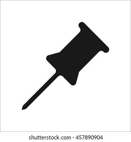 Push pin symbol sign simple icon on background