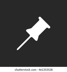 Push pin symbol sign simple icon on background