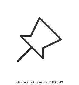 Push pin thin line icon. Symbol in trendy outline style. Premium design for web and apps. Perfect for UI. 