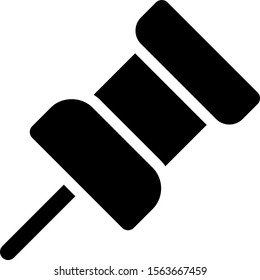 Push pin or thumb pin for office supplies isolated on a white background