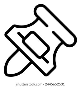 Push pin thumbtack icon outline vector. Reminder pushpin. Board notice thumb
