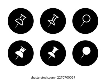 Pin de inserción, conjunto de iconos de miniaturas vector de colección