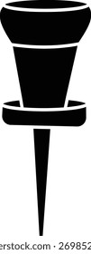  Conjunto de iconos de pin y chincheta para oficina, mapa y recordatorio de diseño en estilo minimalista de Vector blanco y negro con fondo transparente