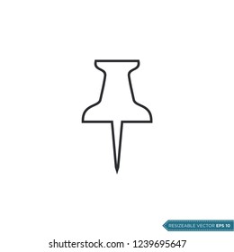 Push Pin Thumbtack - Stationery Icon Vector Template