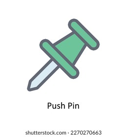 Push Pin Vector  Fill outline Icons. Simple stock illustration stock