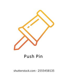 Push pin Vector Gradient Outline Icon. Eps File 10