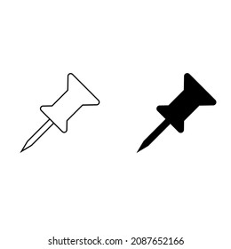 Push pin vector icon for apps and web sites