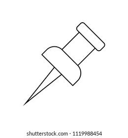 Push pin vector icon, bulletin symbol. Simple illustration for web or mobile app