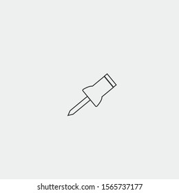 push pin vector icon flat isolated sign