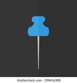 Push pin vector icon. Flat design