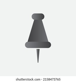 Push Pin Vector Icon Grayscale Gradient Color