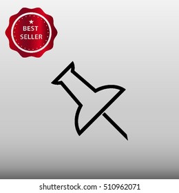 Push Pin Vector Icon Illustration