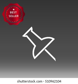 Push Pin Vector Icon Illustration