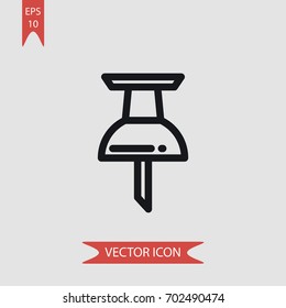 Push pin vector icon illustration symbol